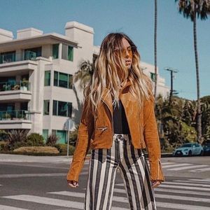 Lulu’s Tan Suede Moto Jacket